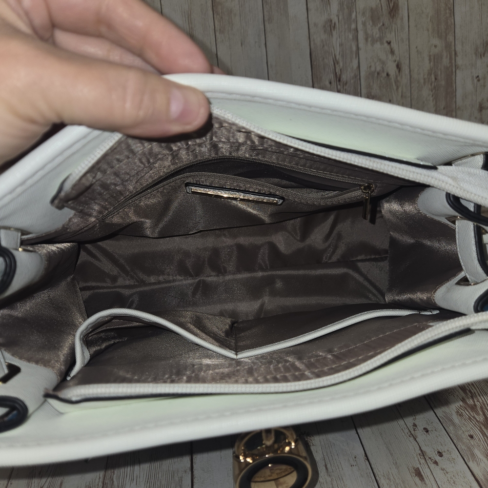 Dasein Floral Satchel Crossbody Bag Blue White Gold Hardware - Picture 9 of 14